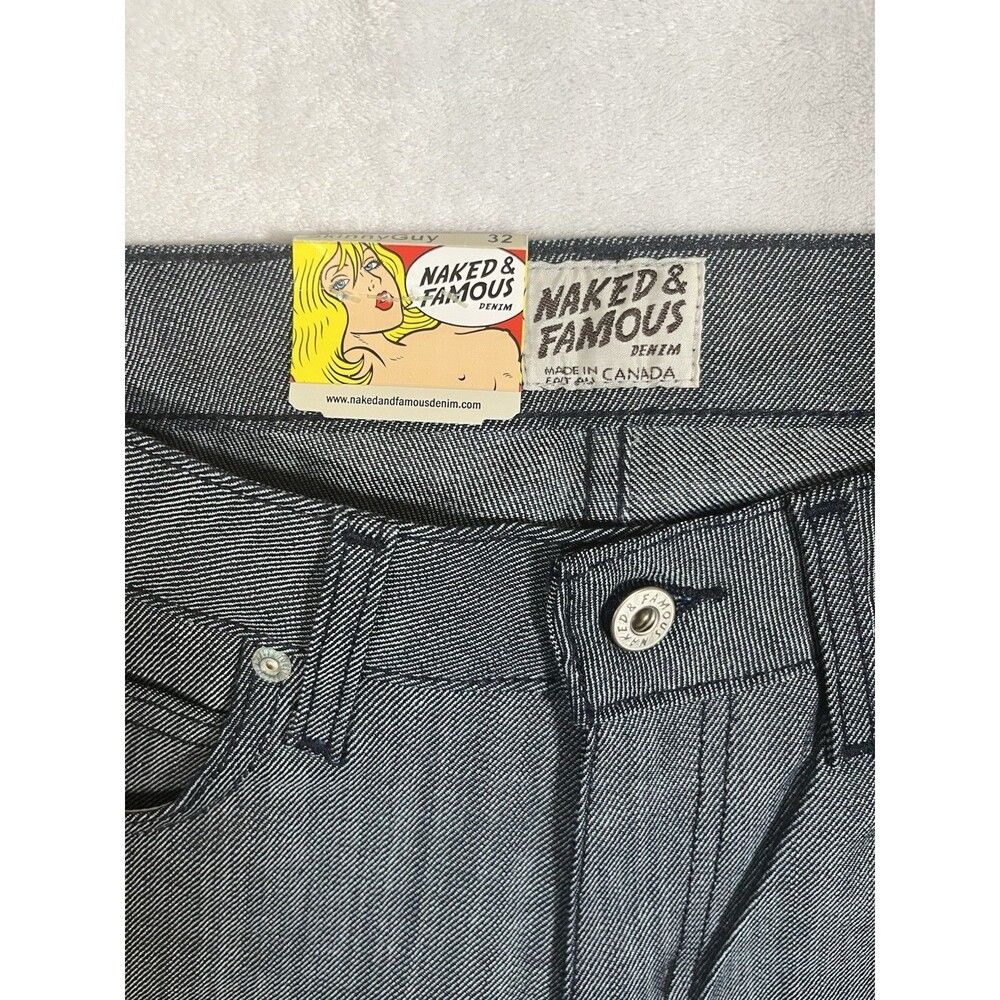 Naked & Famous Skinny Guy Men's Silk Denim Jeans Straight Leg Size 32 Nwt Raw — image 5 of 8